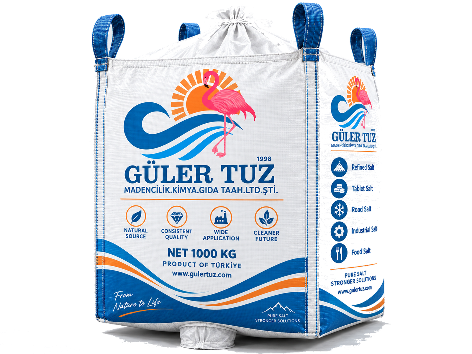 Güler Tuz chloro-šarminė druska – originali didmaišio pakuotė, didelio tonažo pristatymas