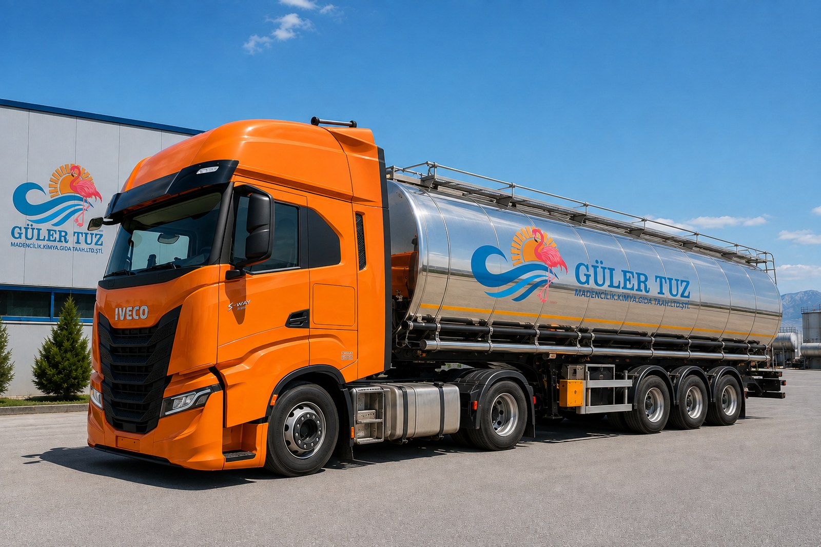 Güler Tuz 25–26°Bé skystos druskos (sočiojo tirpalo) pristatymas cisterna